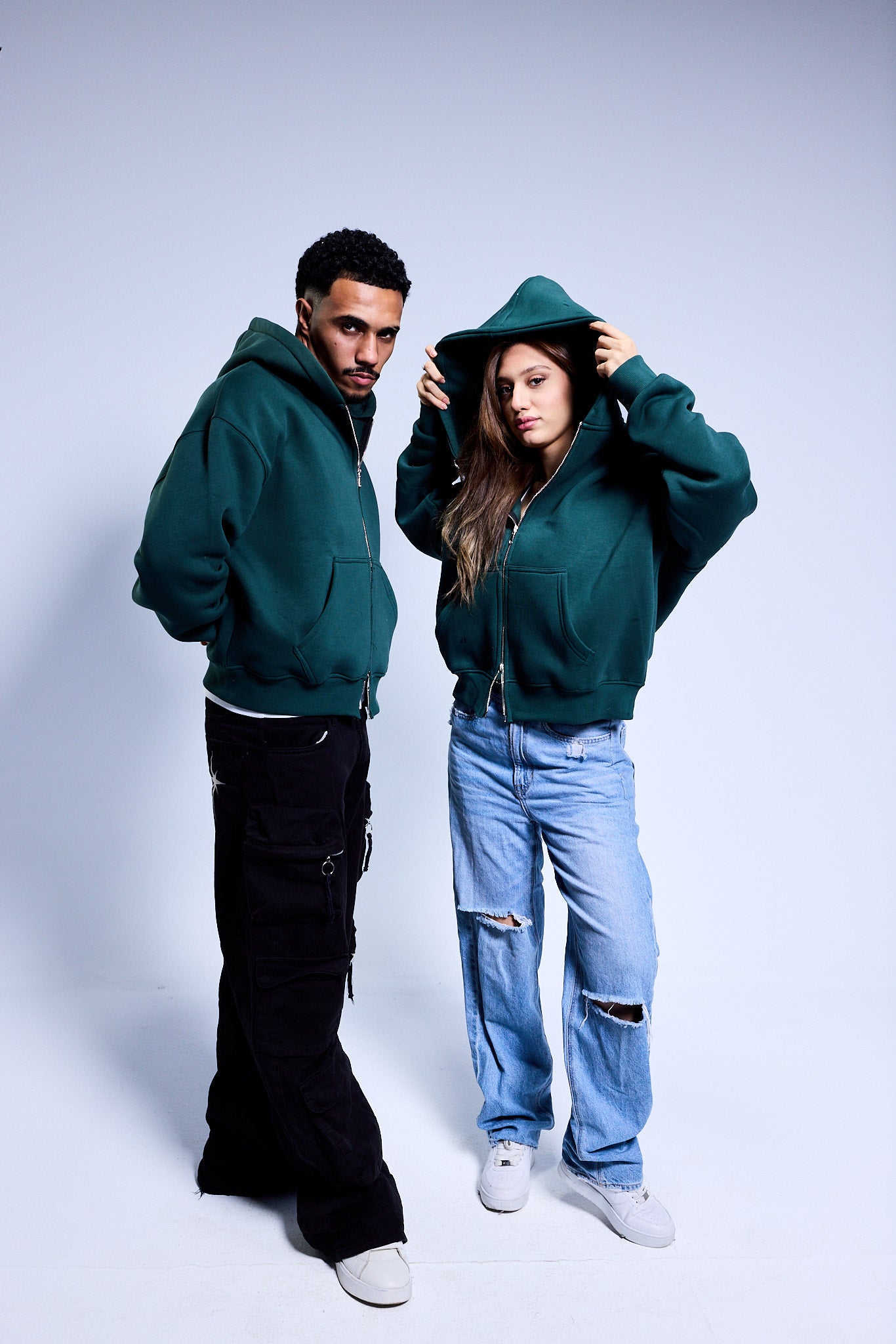 DRFT Box Fit Zip Hoodie - Green