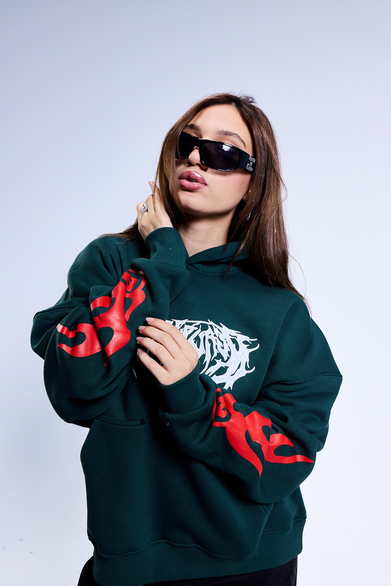 Fire Storm Hoodie - Box Fit - Petrol Green