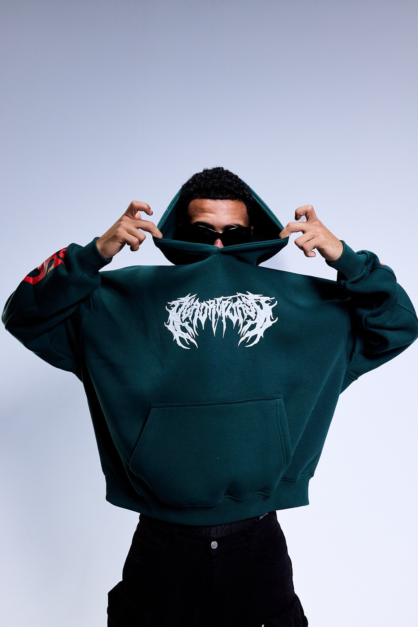 Fire Storm Hoodie - Box Fit - Petrol Green