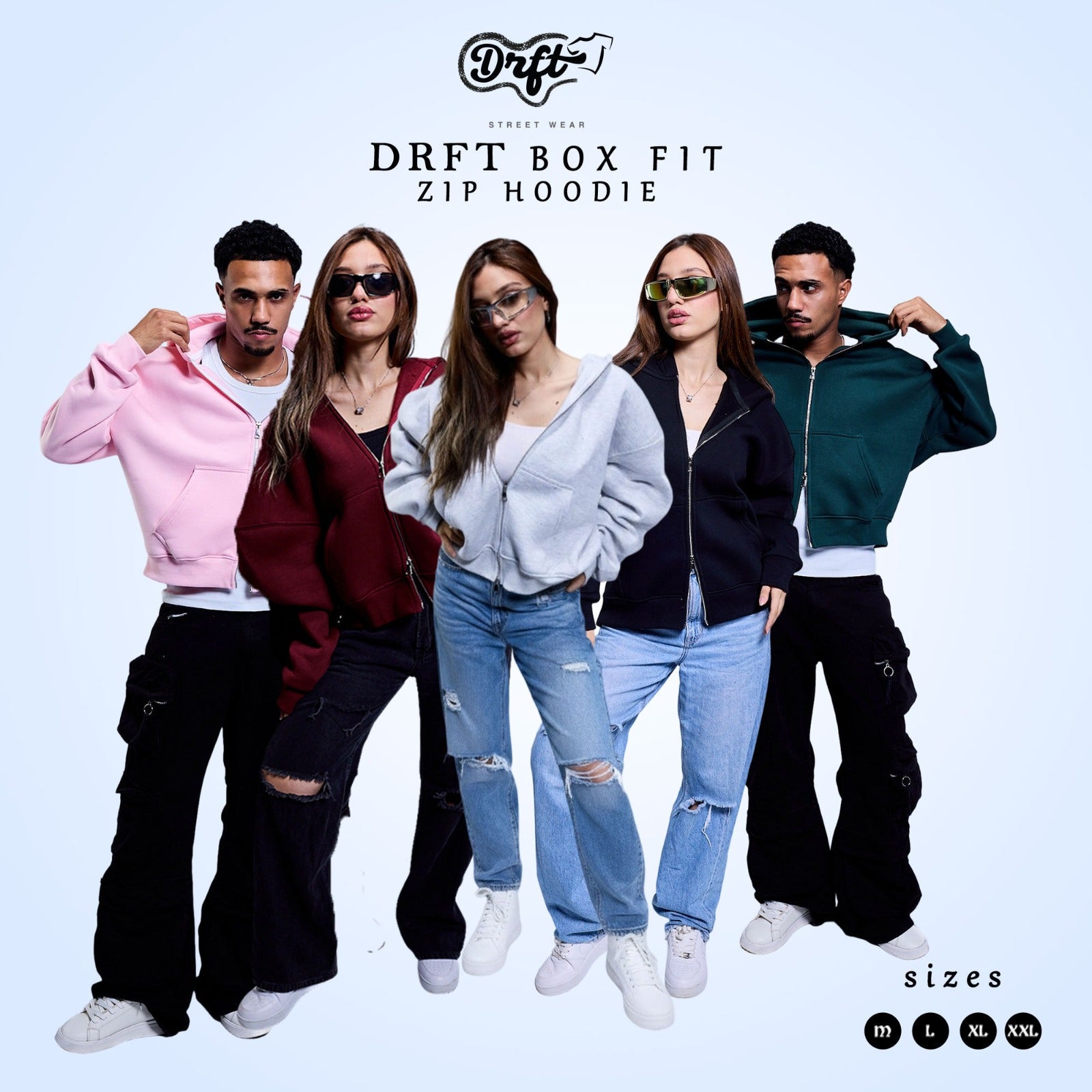 DRFT Box Fit - Zip Hoodie